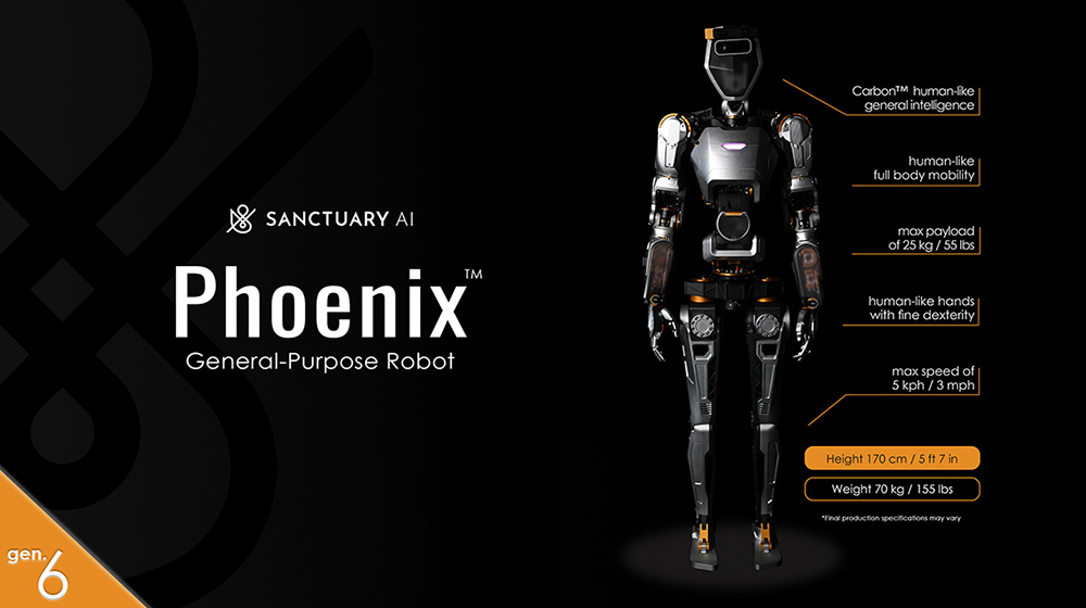 Sanctuary AI：Phoenix全新第6代人形通用机器人来了