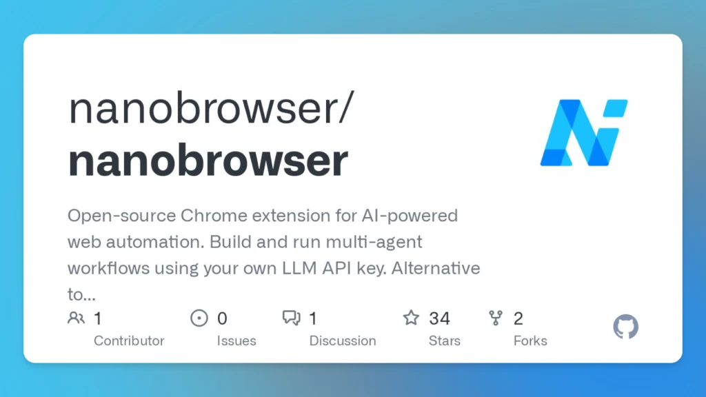 NanoBrowser：一款开源的AI网页自动化工具，Operator平替