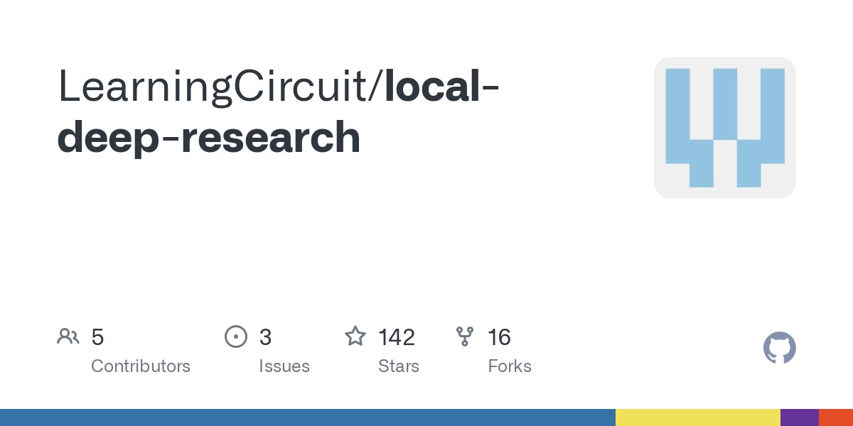 Local Deep Research：一个开源的AI深度研究工具，通过深度、迭代分析来提升研究效率。