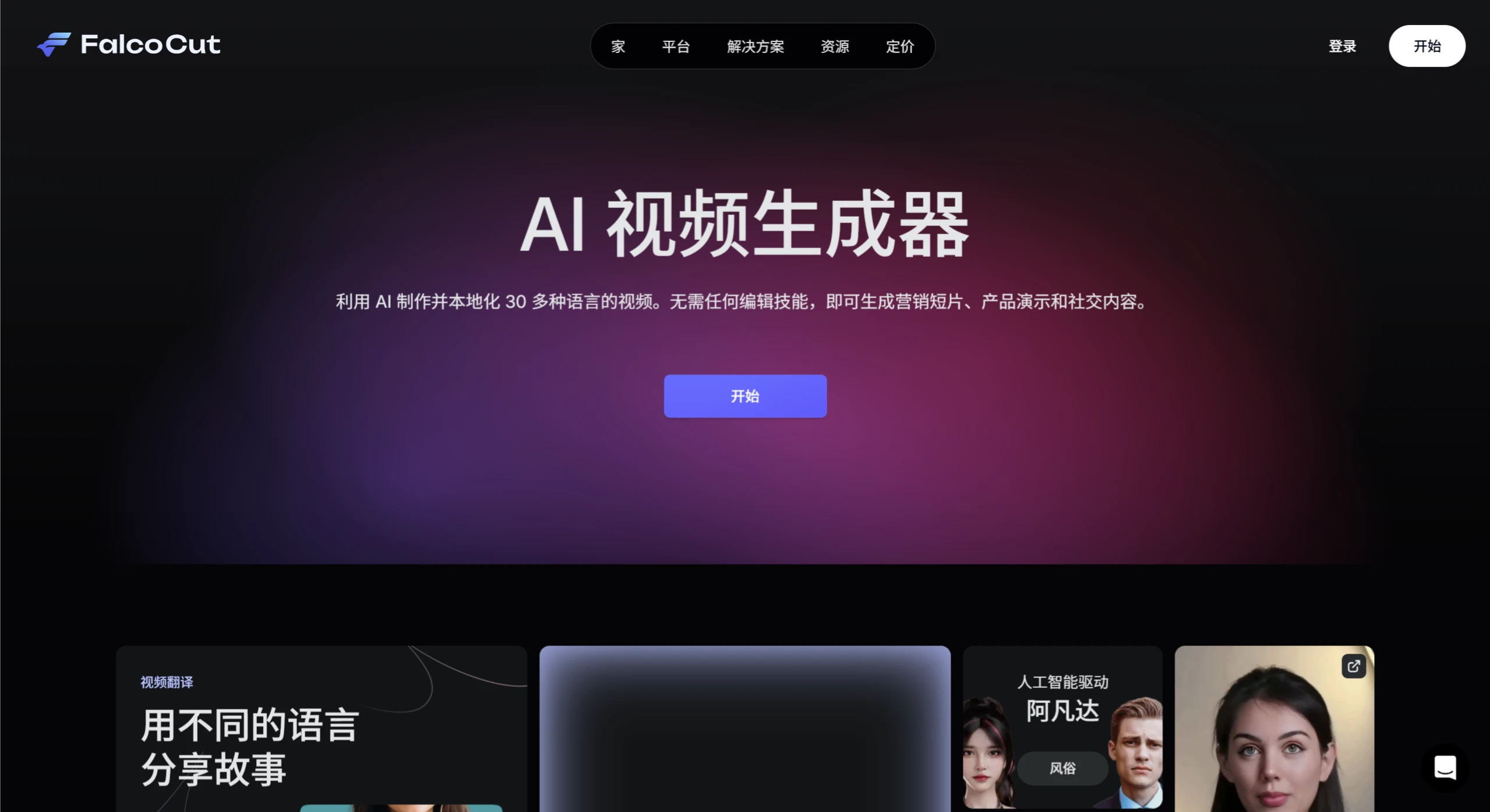 FalcoCut：多语言本地化AI视频生成与编辑工具.webp
