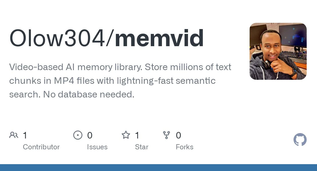 Memvid：一款基于视频的AI内存库，解决AI记忆能力