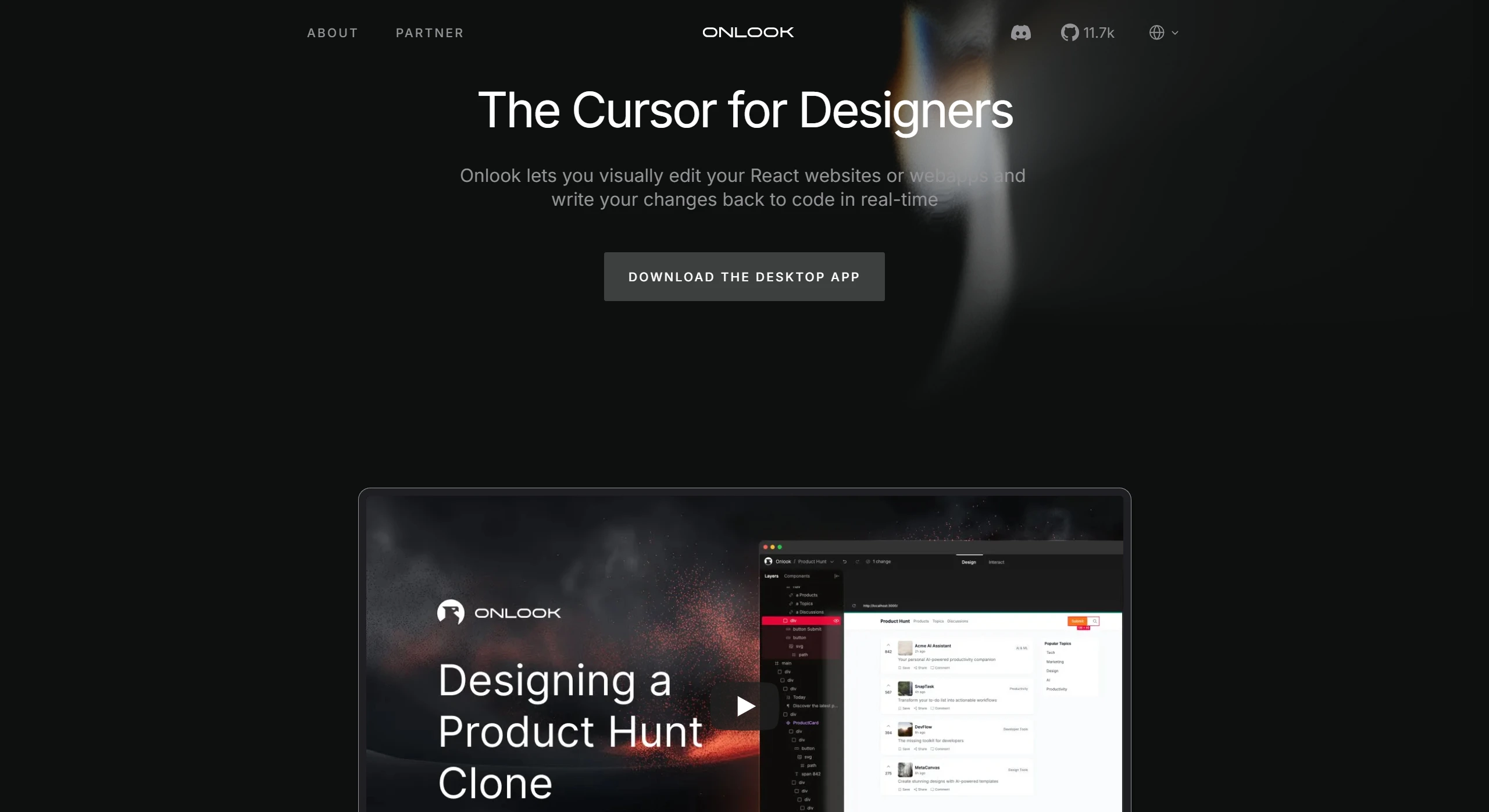 Onlook：一款设计师的Cursor，网站可视化编辑与代码实时同步的工具.webp