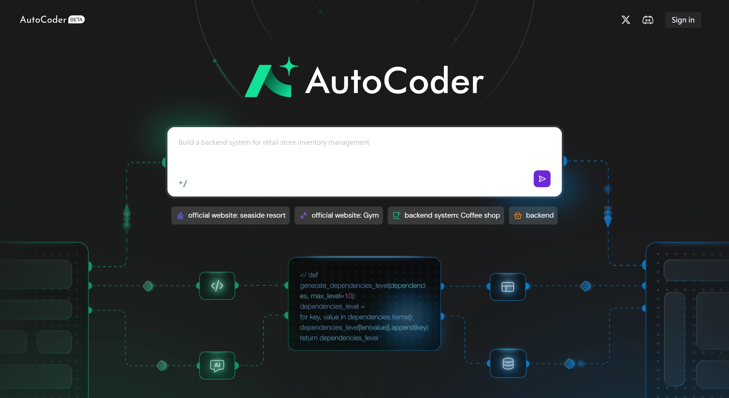 AutoCoder： AIGCode推出的自称是全球首个全栈AI编程工具