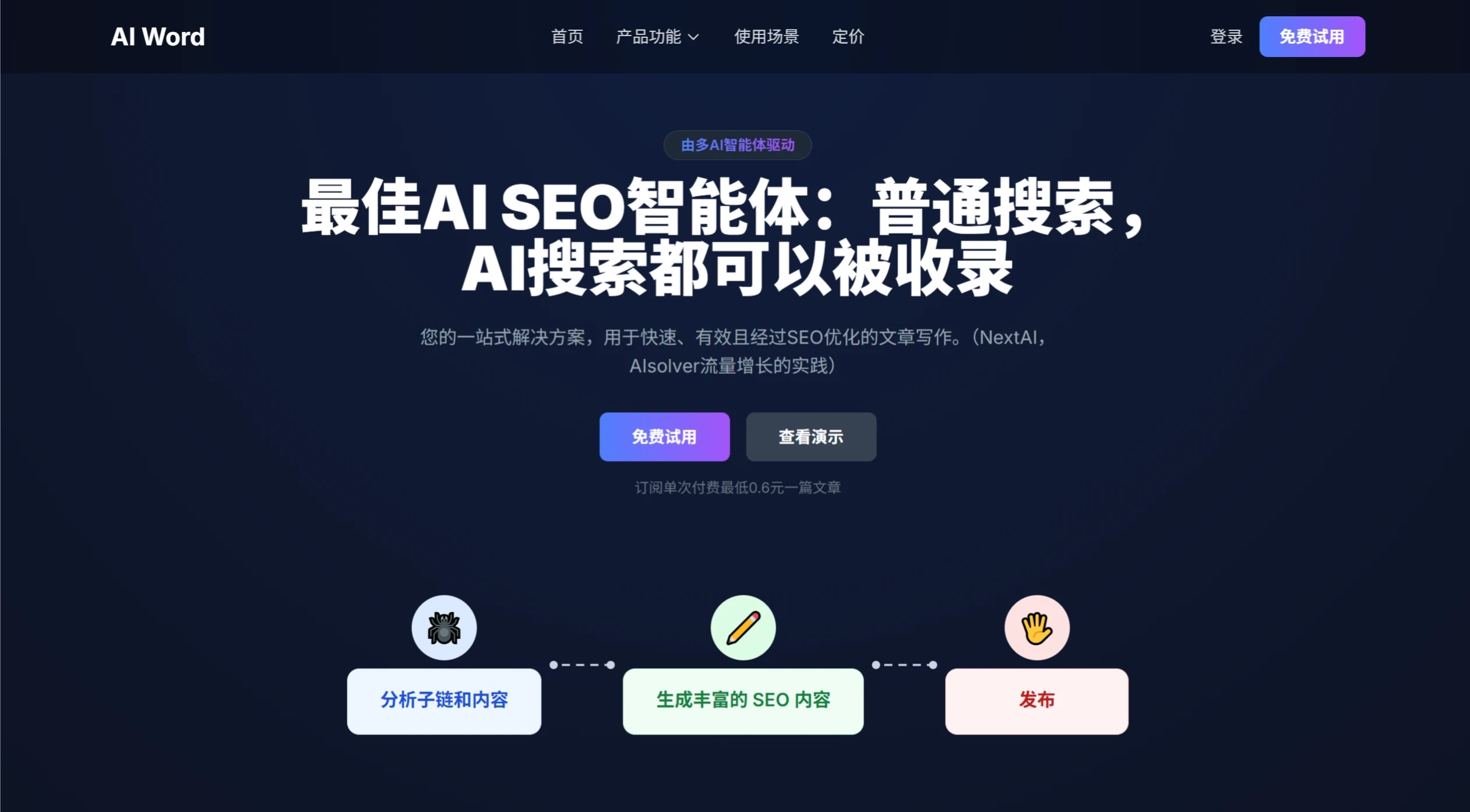 AI Word：一站式SEO文章工具，支持普通搜索和AI搜索收录