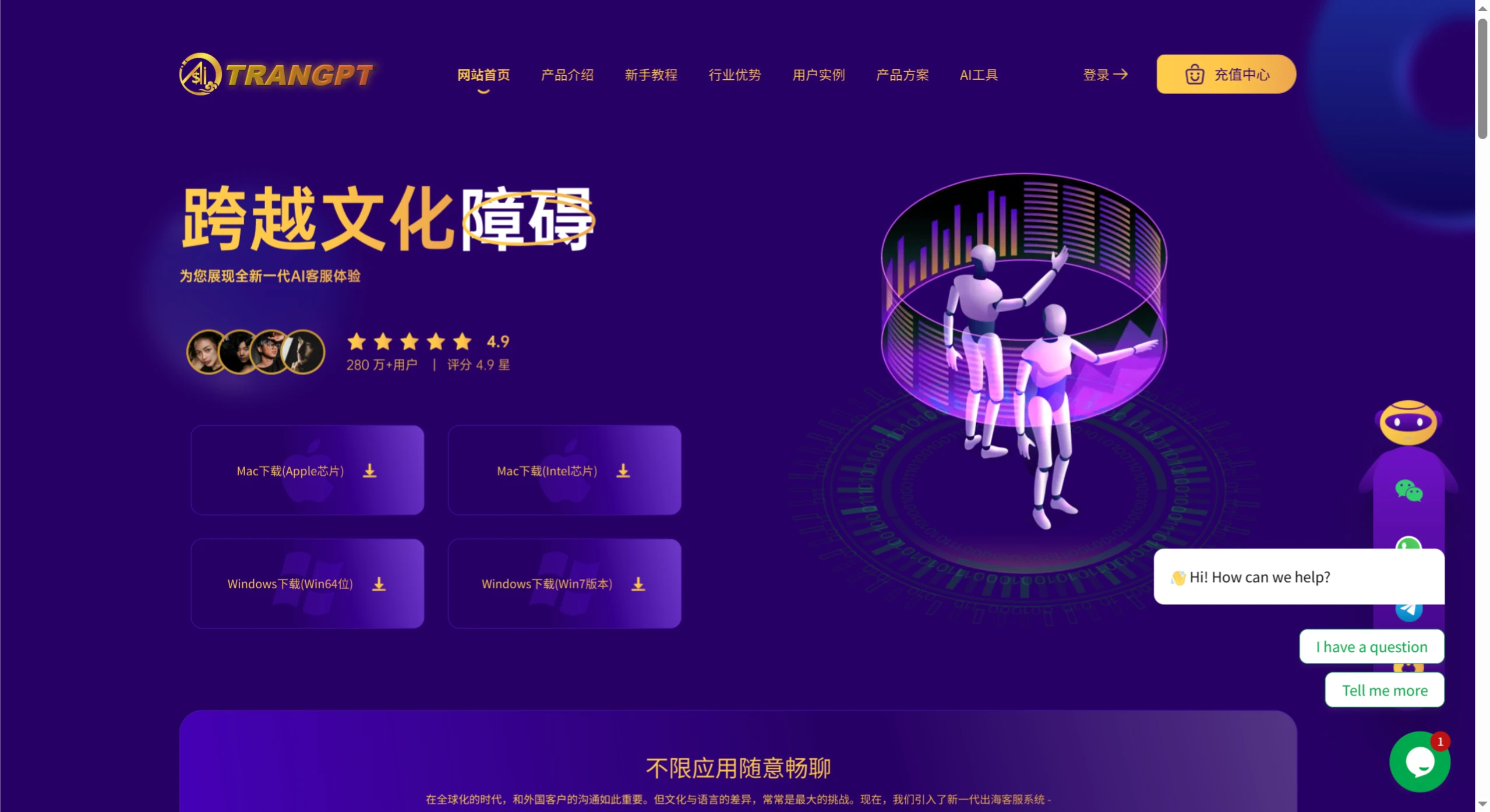 TranGPT AI：一款AI翻译与出海客服系统