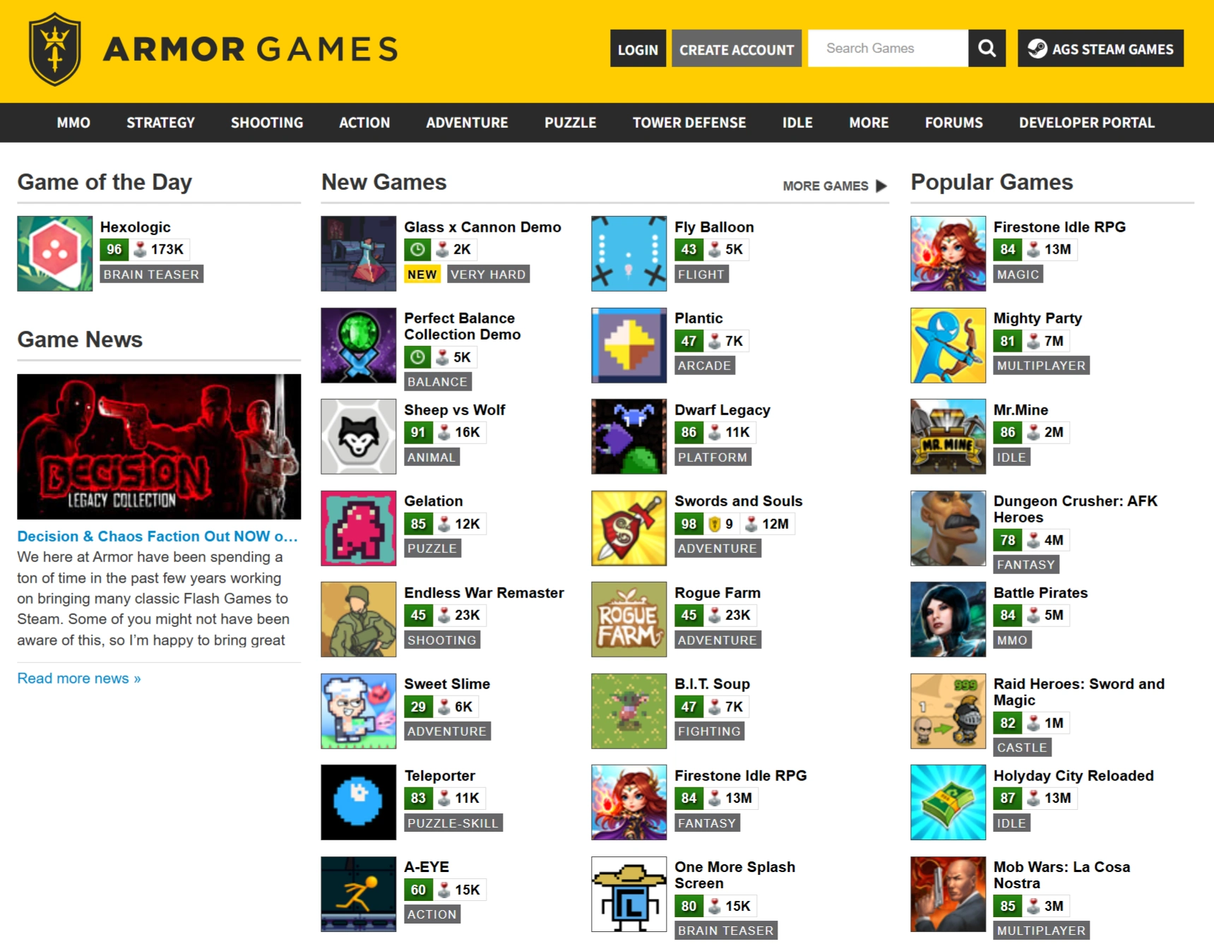 Armor Games：全球知名免费在线游戏平台与独立游戏发行商