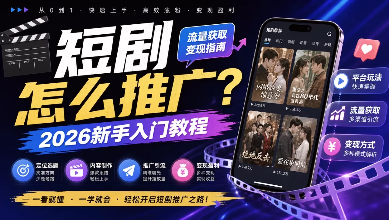 短剧怎么推广?2026新手入门教程:从授权获取到发布运营详解