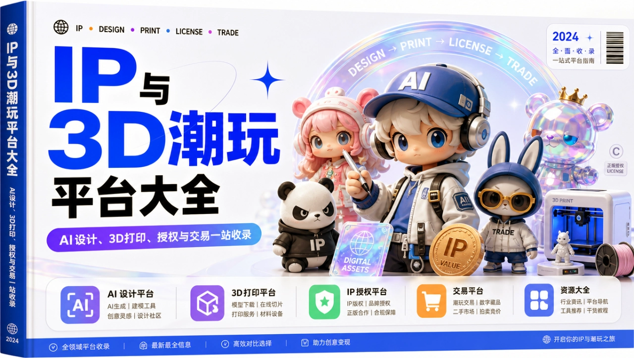 IP与3D潮玩平台大全:AI 3D生成、3D打印、授权与交易一站收录(图1) IP与3D潮玩平台大全:AI 3D生成、3D打印、授权与交易一站收录